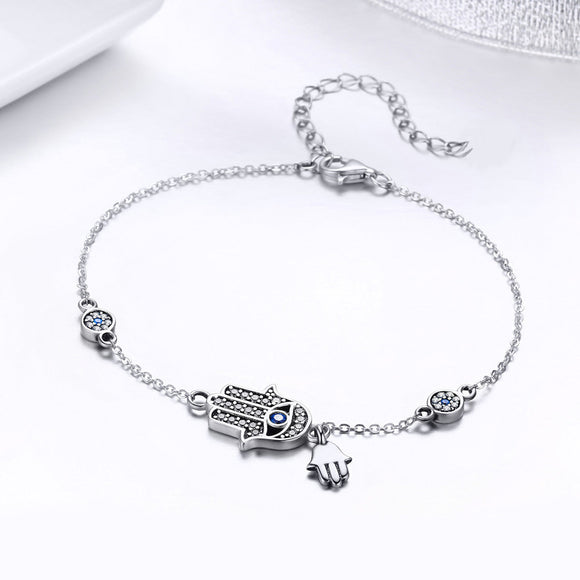 925 Sterling Silver Bracelet 21cm Long with 1.0*1.7cm Charms for Women