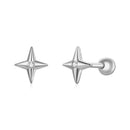 925 Sterling Silver Pavé CZ Gold Plated Earrings-1