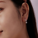 925 Sterling Silver Earrings with Pavé Setting CZ, White Gold Plating, 2.1*0.6cm, for Women-7