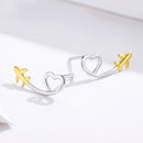 925 Sterling Silver Earrings, 0.6cm, Plated Gold, Plated Platinum for Women-5