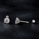 925 Sterling Silver 5mm Moissanite Earrings with White Gold Plating for Women-5