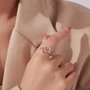925 Sterling Silver Oxidized Silver Heart Ring for Women-7