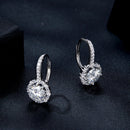 925 Sterling Silver Moissanite Earrings with Pavé Setting, 1.9x1.0cm for Women-4