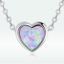 925 Sterling Silver and Platinum Plated Translucent Opal Necklace, 43.5cm Adjustable Chain, for Women-5