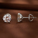 925 Sterling Silver 6.5mm Moissanite Earrings for Women-5