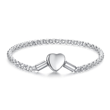 925 Sterling Silver Bracelet 17cm Heart-shaped 1.0cm for Women - 0
