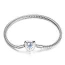 925 Sterling Silver Moonstone Bracelet 17cm for Women-1