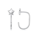 925 Sterling Silver Brass Earrings with White Gold Plating 1.4cm for Women-1