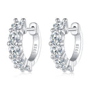 S925 Sterling Silver Moissanite Earrings, 1.3cm, Platinum Plated, for Women-1