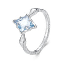 925 Sterling Silver White Gold Plated 1.2x0.9cm Pendant Ring Size 6.0 for Women-2