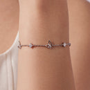 925 Sterling Silver White Gold Plated Bracelet with Moissanite, 15+6cm, for Women-5