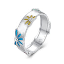 925 Sterling Silver Enamel Ring Size 6.0 for Women-3