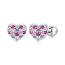 925 Sterling Silver Earrings with Pavé Setting CZ in White Gold for Women-2