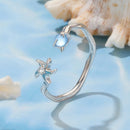 925 Sterling Silver Ring with White Gold Plating, 0.16cm Width for Women-3