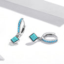 S925 Sterling Silver Turquoise Earrings - 2.1*0.7cm for Women-5
