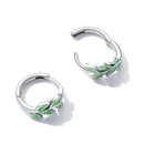 925 Sterling Silver Enamel Oxidized Silver Earrings for Women, 1.2*0.5cm-6