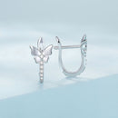 S925 Sterling Silver Small Platinum Plated Earrings with Pavé Setting CZ-2