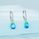 S925 Sterling Silver Oxidized Earrings with Transparent Glass & Main Stone for Women-3