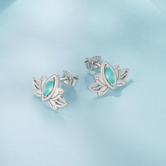 925 Sterling Silver Earrings with Pavé CZ and White Gold Plating, Size 0.9*1.3 cm for Women