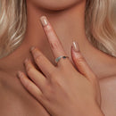 925 Sterling Silver Transparent Glass Ring for Women-5