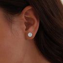 925 Sterling Silver 6.5mm Pavé Setting CZ Earrings-7