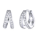 S925 Sterling Silver Earrings with Pavé Setting CZ, 1.1*0.6cm, for Women-1