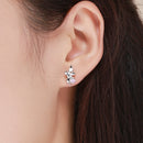 925 Sterling Silver Earrings with Pavé Setting CZ, 1.6*0.7 cm for Women-6