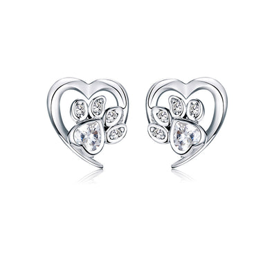 925 Sterling Silver Earrings with Pavé Setting CZ, 0.9cm for Women - 0