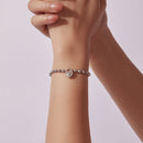 925 Sterling Silver White Gold Plated 17cm Bracelet with CZ Paved Setting for Women-7