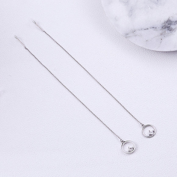 925 Sterling Silver Plated Platinum Pavé Setting CZ Earrings for Women