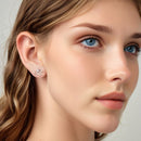 925 Sterling Silver Earrings with Pavé Setting & Oxidized Finish-7