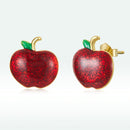 925 Sterling Silver Enamel Plated Gold Earrings-4