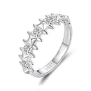 925 Sterling Silver 0.24cm White Gold Plated Ring with CZ for Women Size 6-3