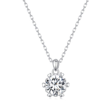 925 Sterling Silver Moissanite Necklace 39cm+5cm Length for Women