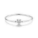 925 Sterling Silver White Gold Plated CZ Bracelet for Women - Size 17.0-2