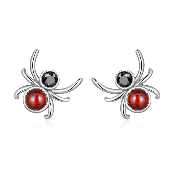 925 Sterling Silver Earrings with Pavé Setting CZ and Transparent Glass