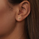 925 Sterling Silver & Plated Gold Earrings for Women - 0.5*0.6cm-7