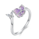 925 Sterling Silver Enamel Flower Ring for Women-1