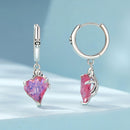 925 Sterling Silver Earrings with Transparent Glass, 28x9mm, Women's Jewelry-3