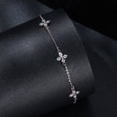 925 Sterling Silver & Plated White Gold Moissanite Bracelet 15+6cm for Women-3