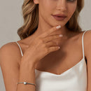 925 Sterling Silver White Gold Plated 17.0cm CZ Bracelet for Women-7