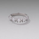 925 Sterling Silver 0.24cm White Gold Plated Ring with CZ for Women Size 6-5