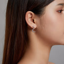 925 Sterling Silver Earrings with Translucent Opal and CZ in Oxidized Finish-8