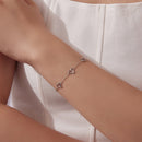 925 Sterling Silver 15+6cm 0.8cm Heart White Gold Plated Bracelet for Women-7