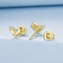 925 Sterling Silver Earrings with Pavé Setting CZ in Gold Plated-4