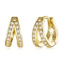 S925 Sterling Silver Earrings with Pavé Setting CZ, 1.1*0.6cm, for Women-2
