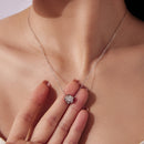 925 Sterling Silver Moissanite 0.5 Carat White Gold Plated Necklace for Women-6