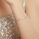 925 Sterling Silver & Pavé Setting CZ Bracelet with White Gold Plating for Women-7
