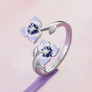 S925 Sterling Silver Enamel CZ Pavé Setting Ring for Women-3