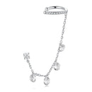 925 Sterling Silver Earrings with Pave Setting CZ - White Gold Plated for Women-2